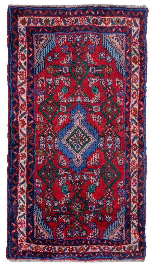 4833, Persian Hamadan Mini Rug