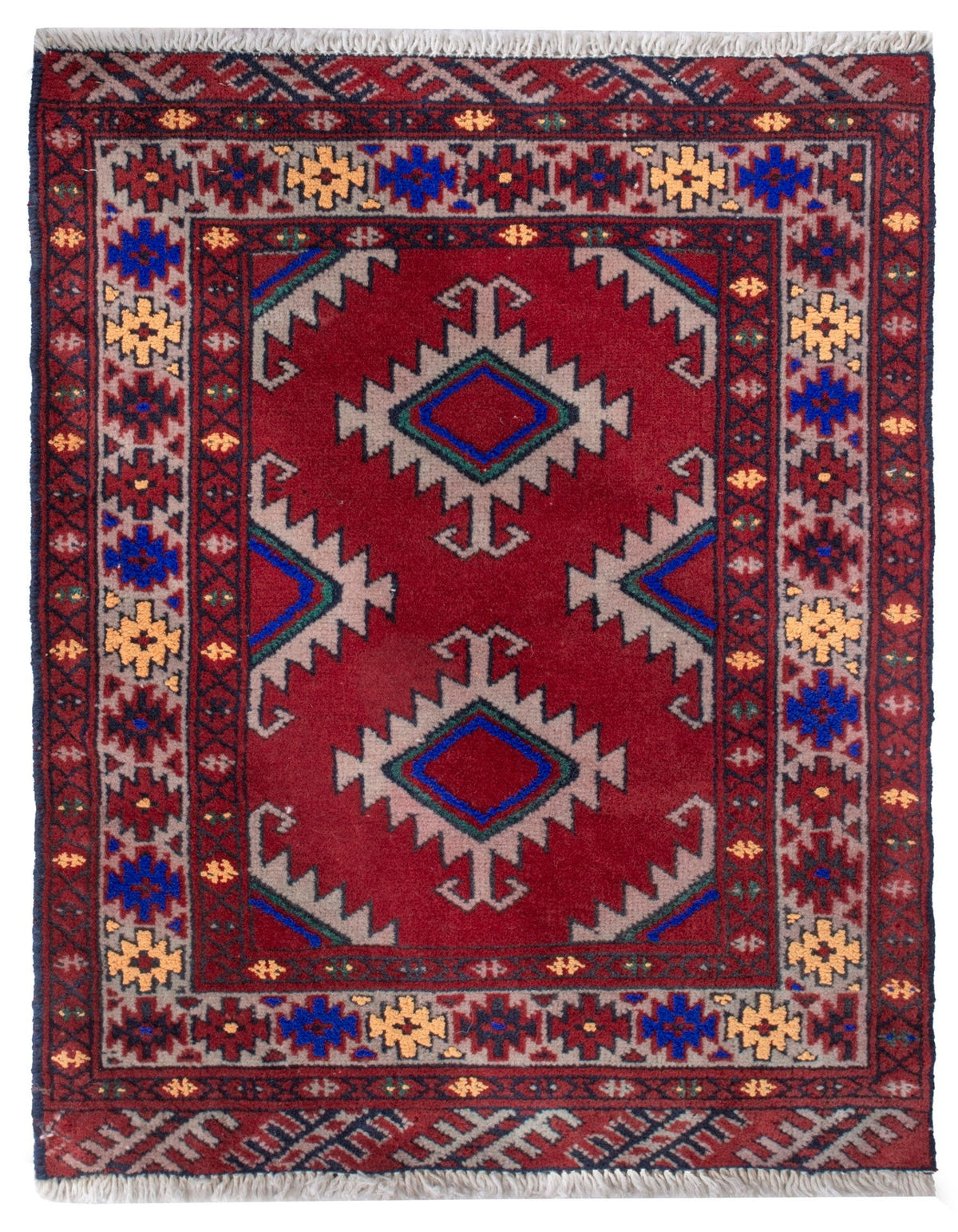 4864, Persian Torkaman Mini Rug
