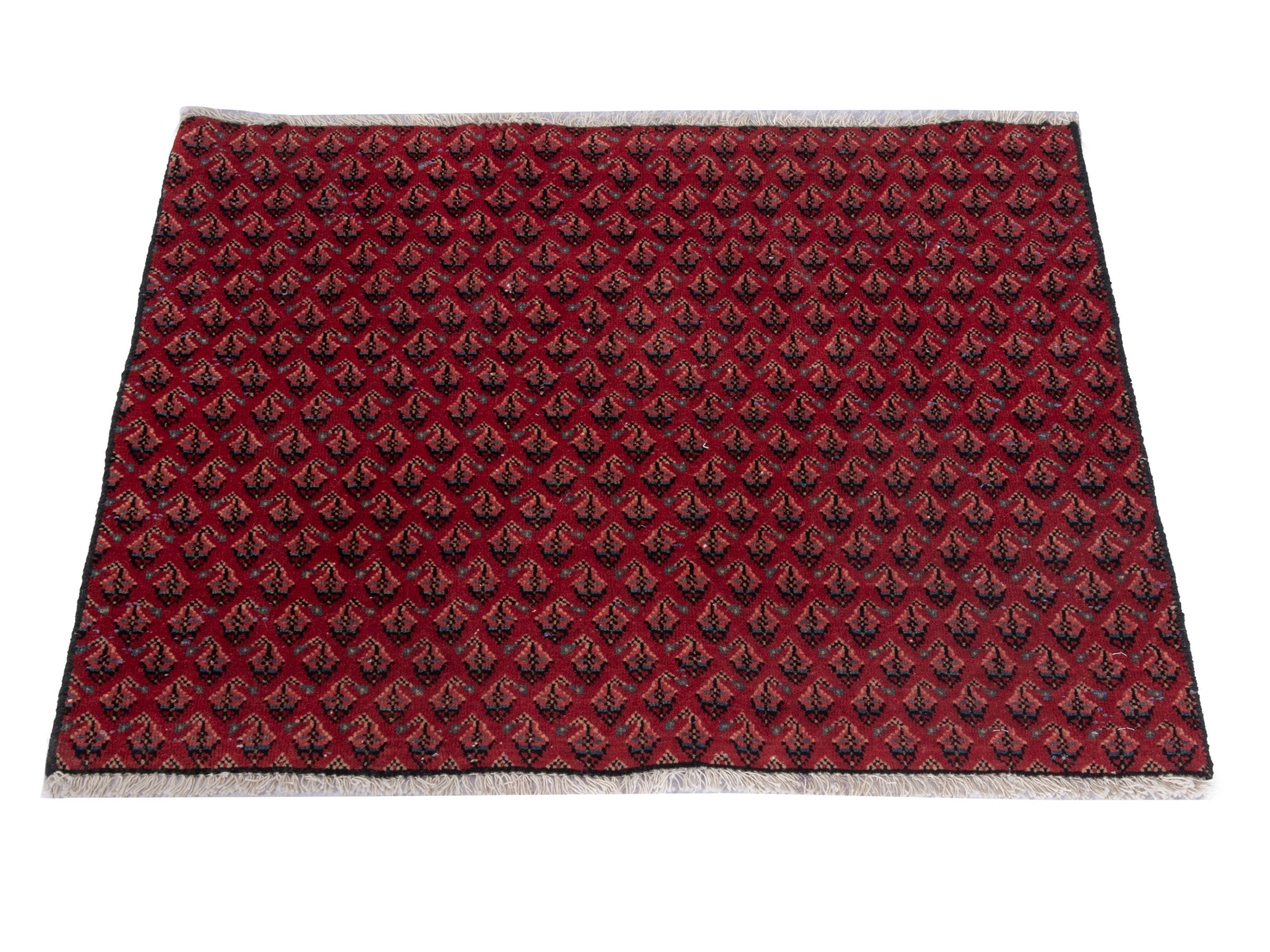Persian Arak accent rug in burgundy and deep red, view 2 of 7