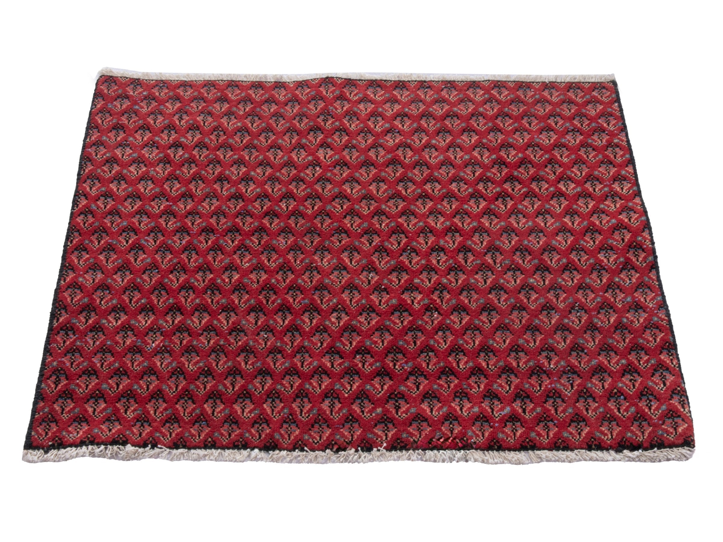 Persian Arak accent rug in burgundy and deep red, view 3 of 7