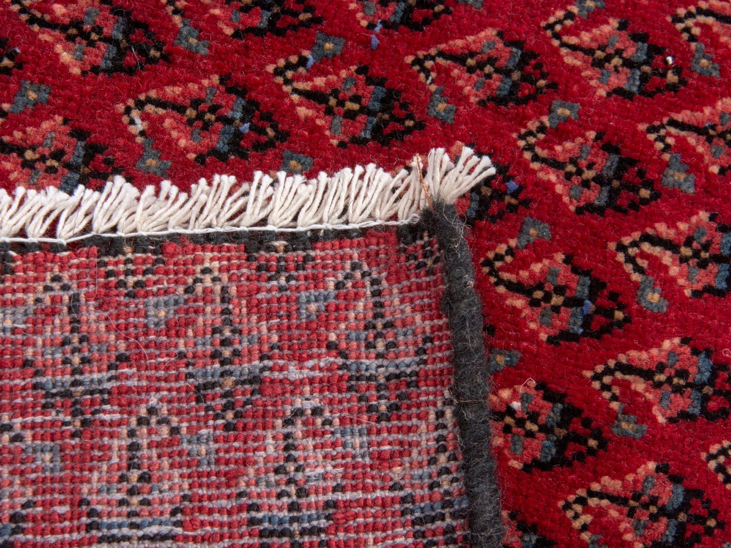 Persian Arak accent rug in burgundy and deep red, view 7 of 7