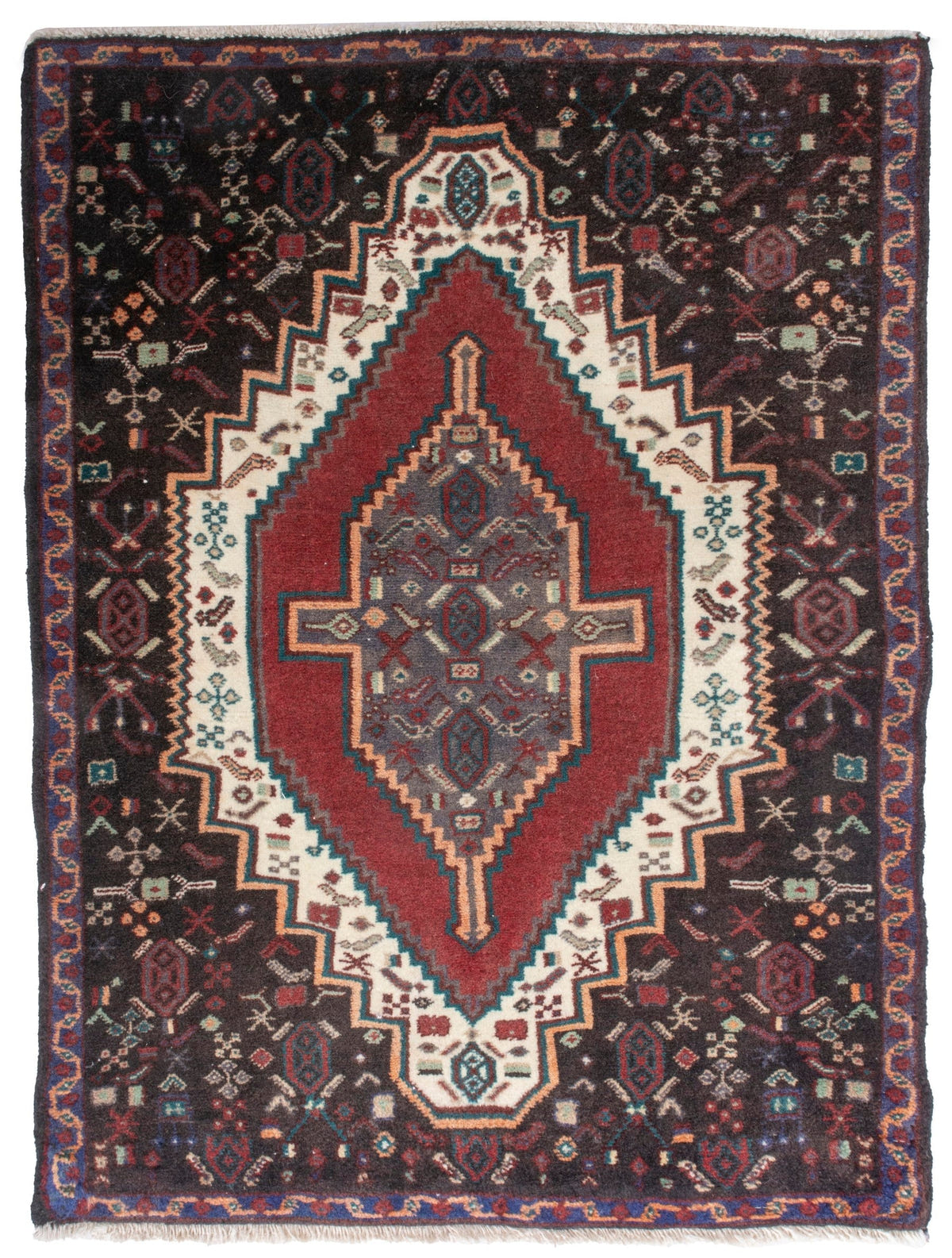 4892, Persian Sanandaj Mini Rug