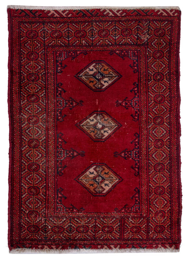 4898, Persian Torkaman Mini Rug