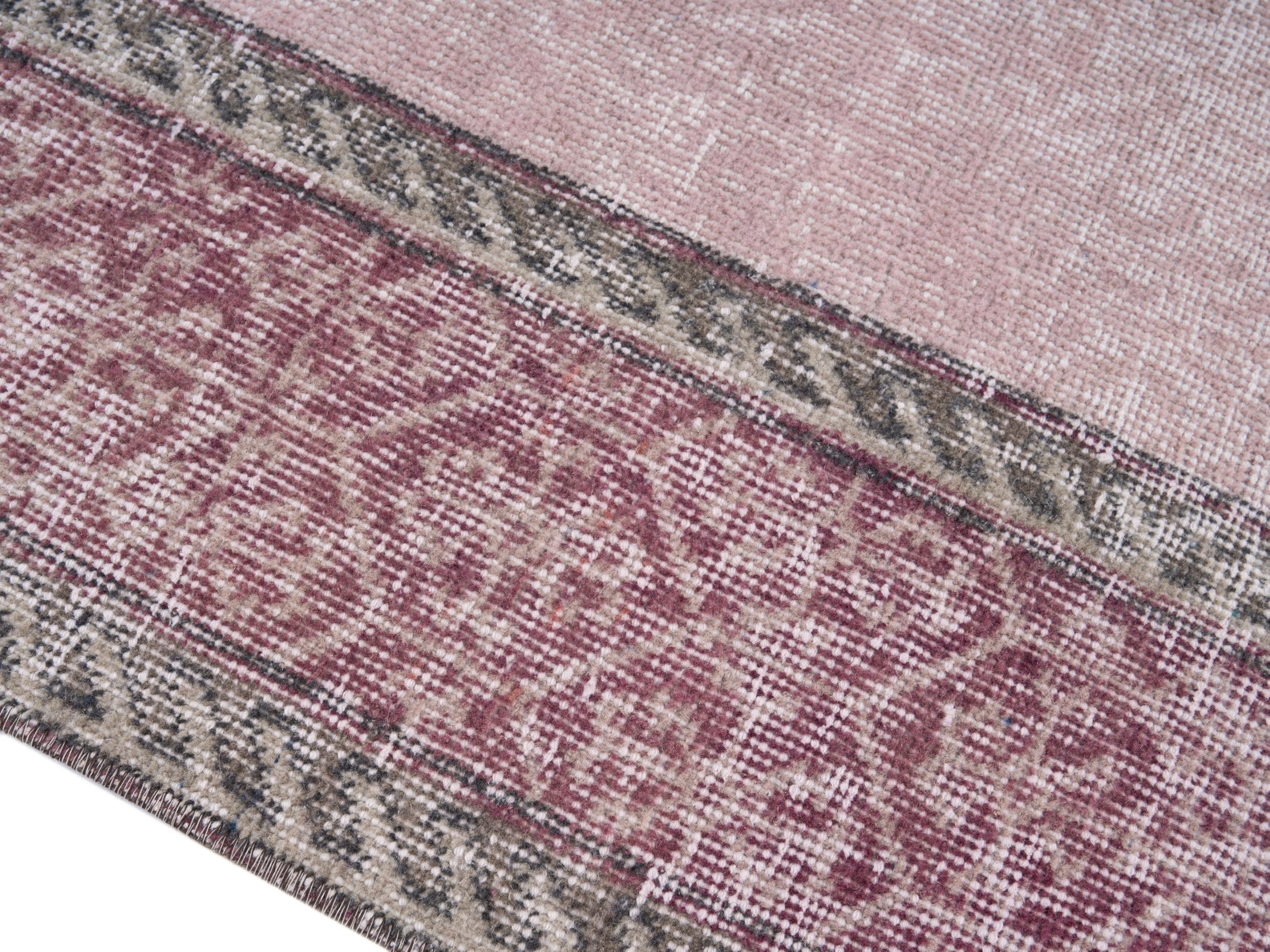 Turkish Isparta area rug in dark blue and cream, view 6 of 10
