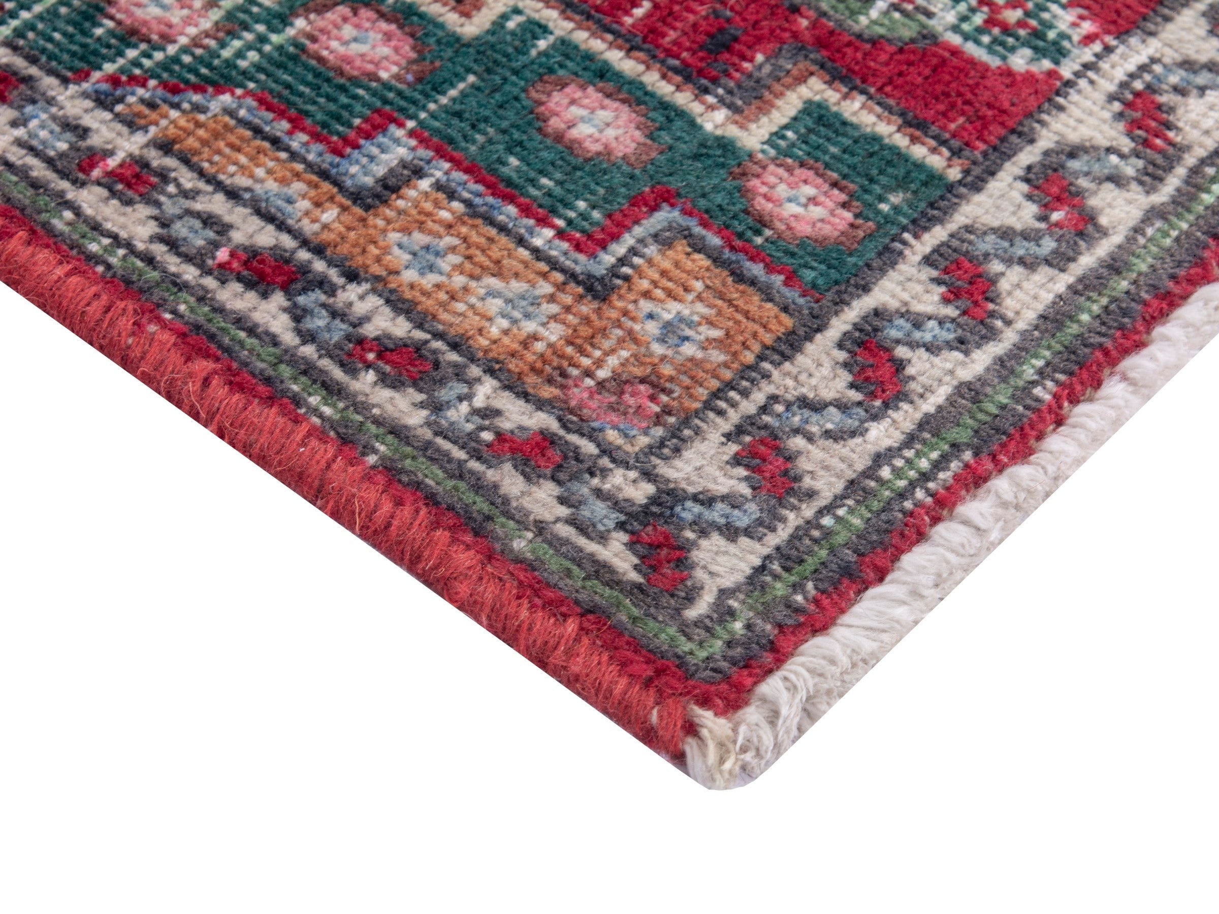 Persian Tabriz accent rug in burgundy and deep red, view 5 of 8