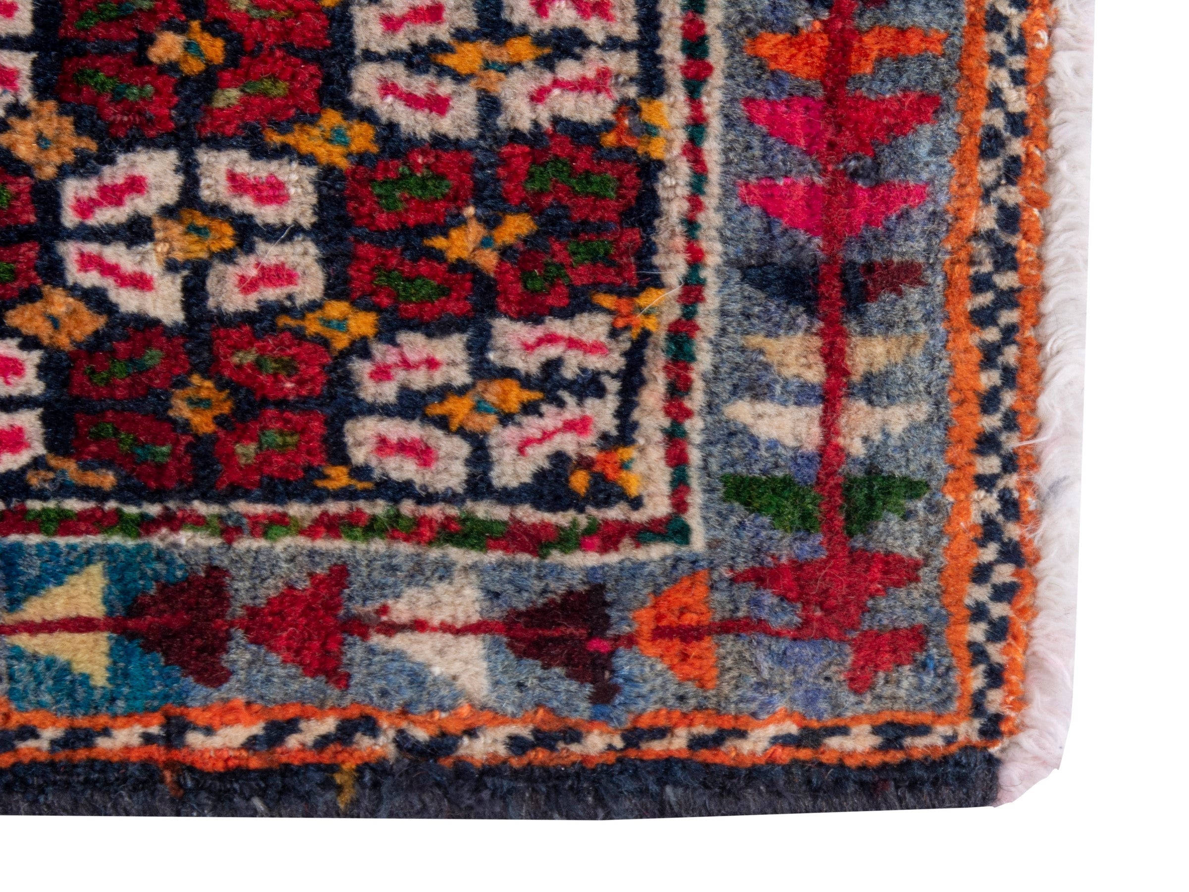 Persian Shiraz accent rug in burgundy and muted pink, view 4 of 7