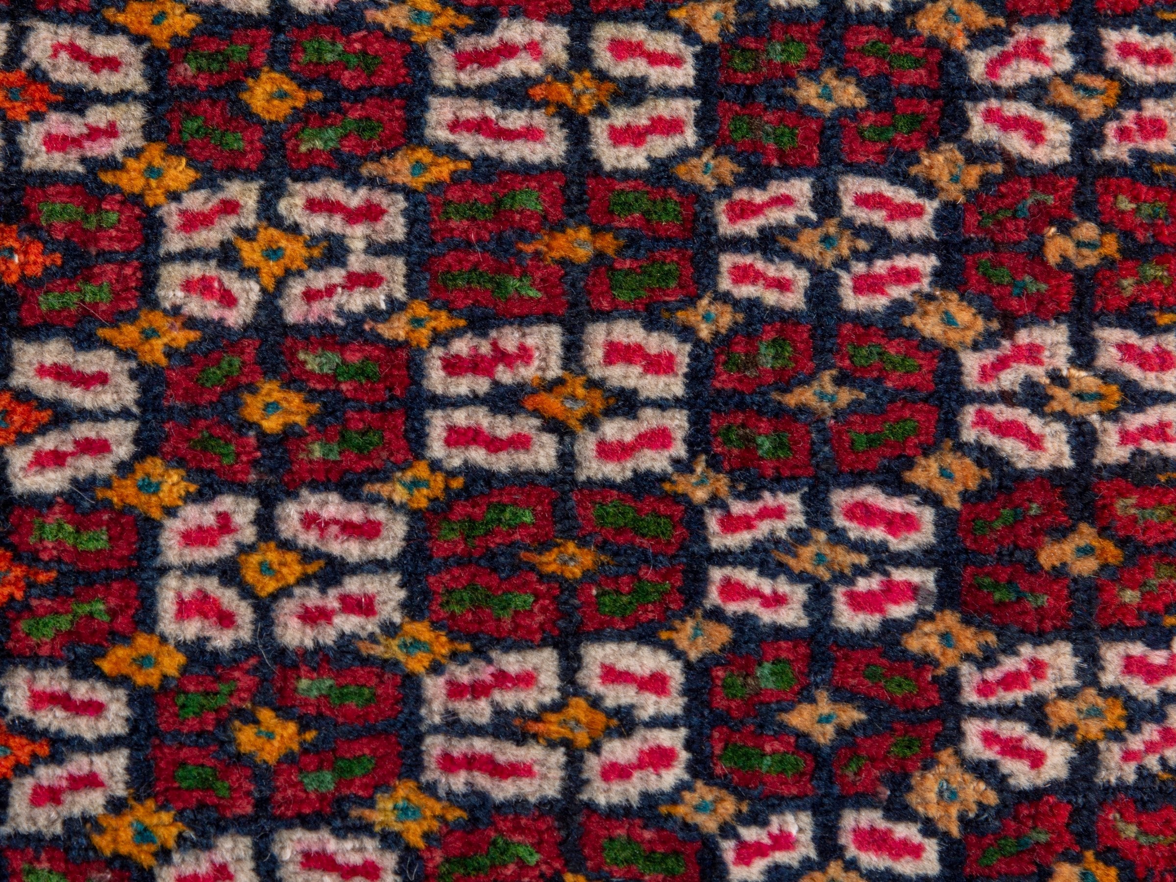 Persian Shiraz accent rug in burgundy and muted pink, view 6 of 7