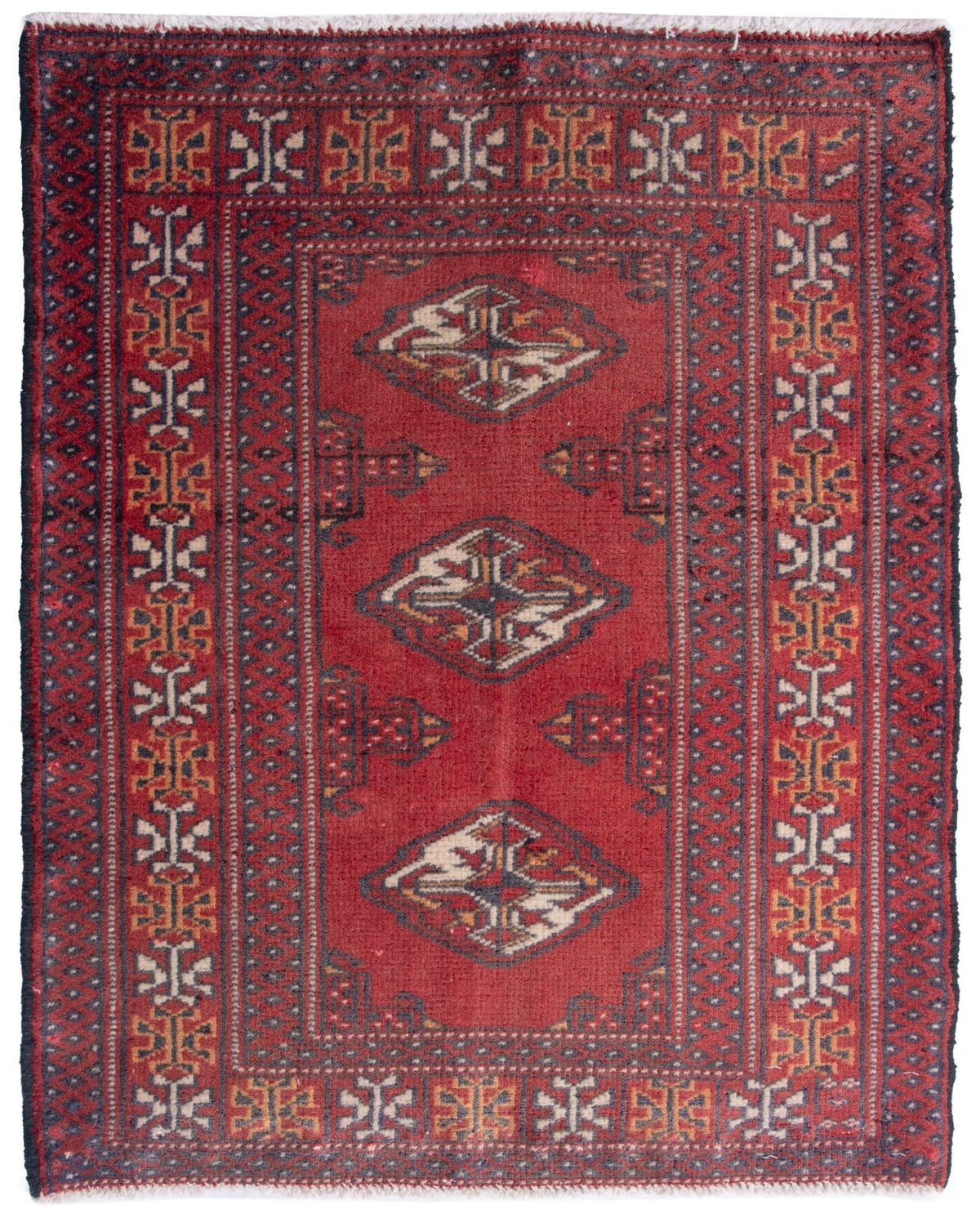 4887, Persian Torkaman Mini Rug