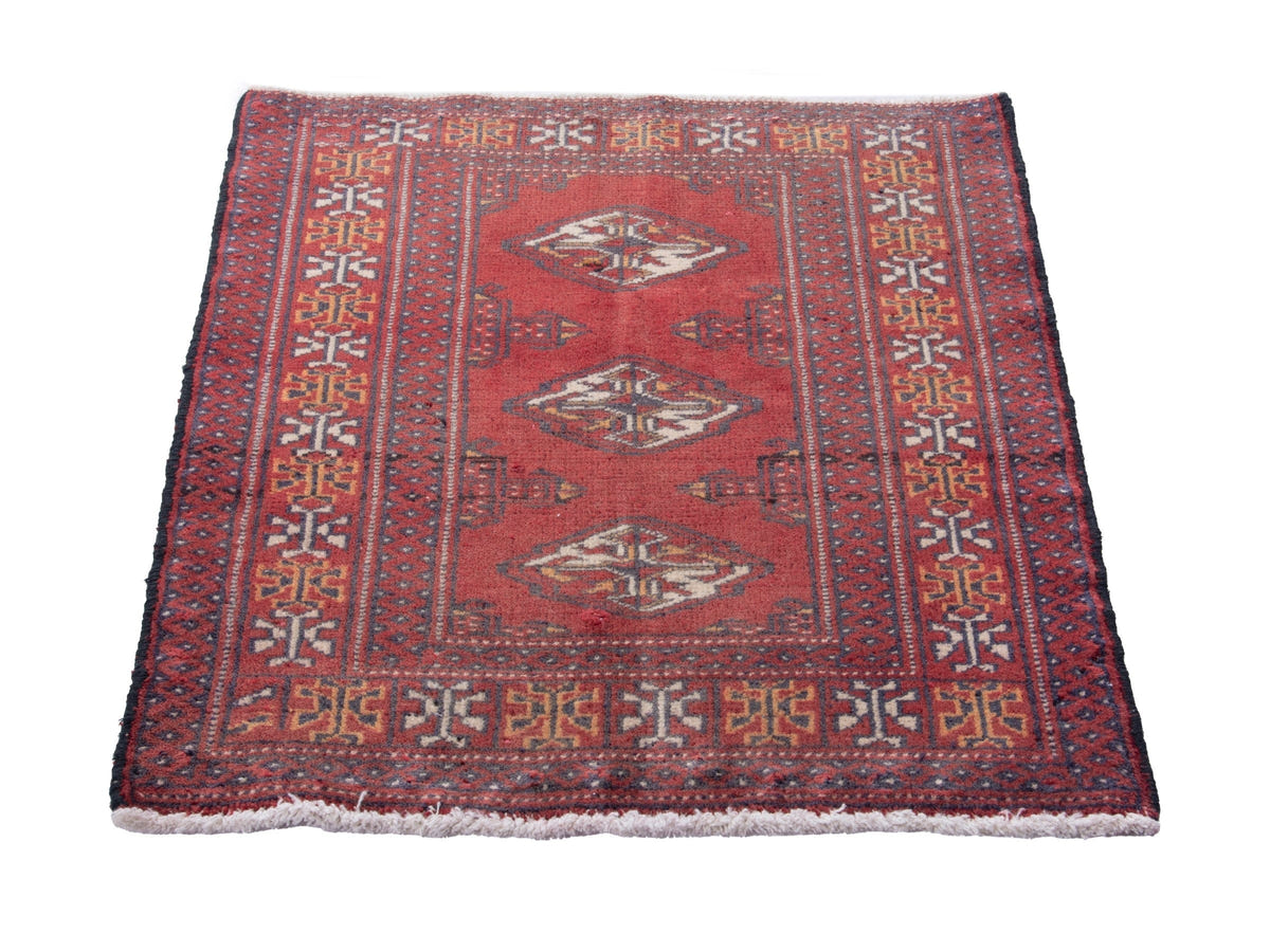 4887, Persian Torkaman Mini Rug