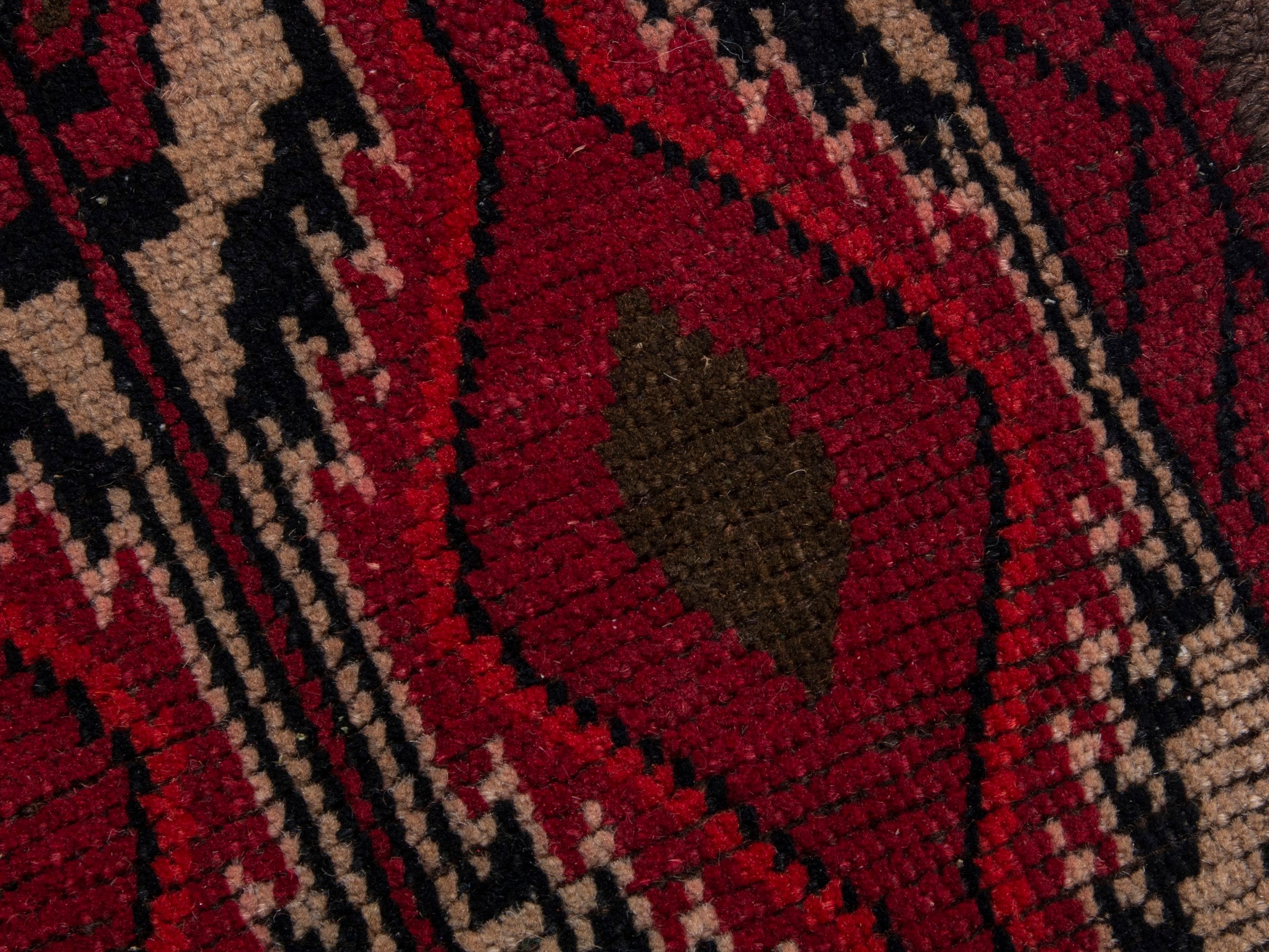 Persian Baluch runner rug in burgundy and cream, view 9 of 17