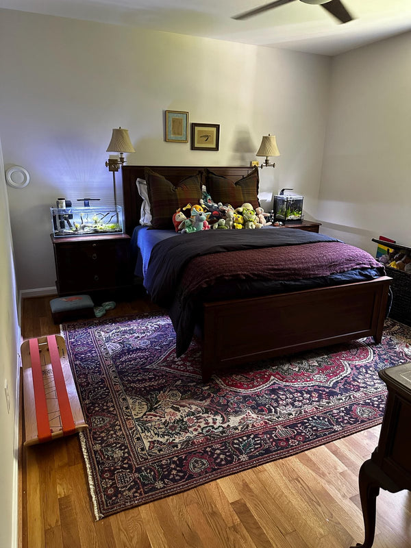 A customer's vintage rug at home