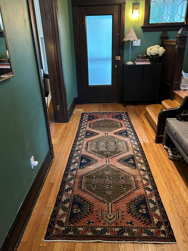 A customer's vintage rug at home