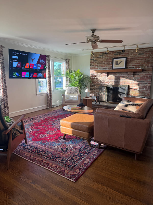 A customer's vintage rug at home