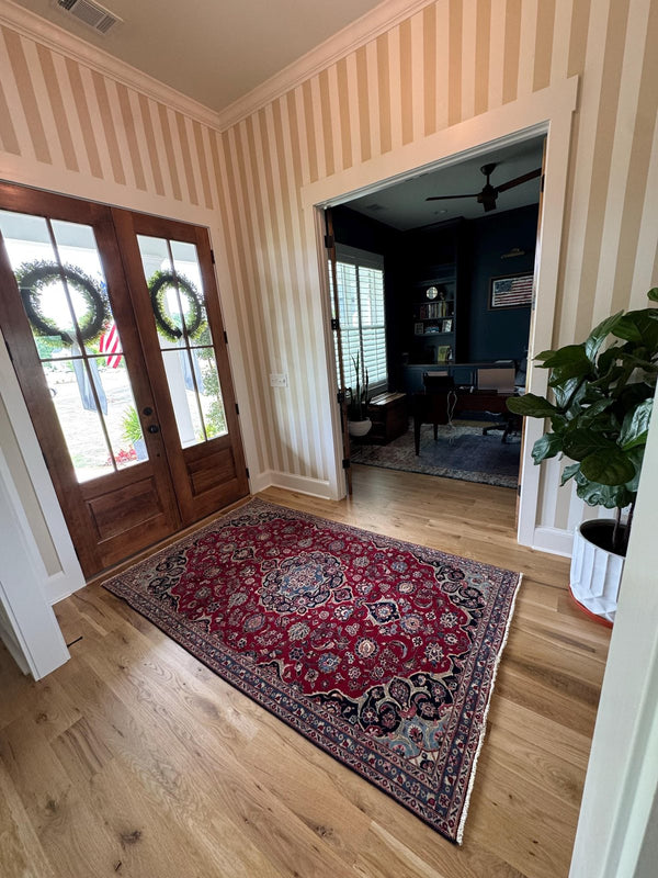 A customer's vintage rug at home