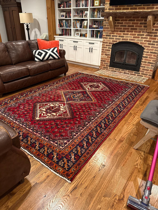 A customer's vintage rug at home