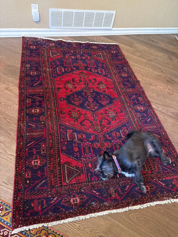 A customer's vintage rug at home