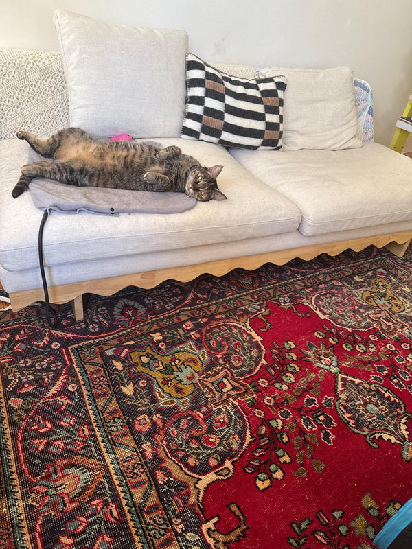 A customer's vintage rug at home