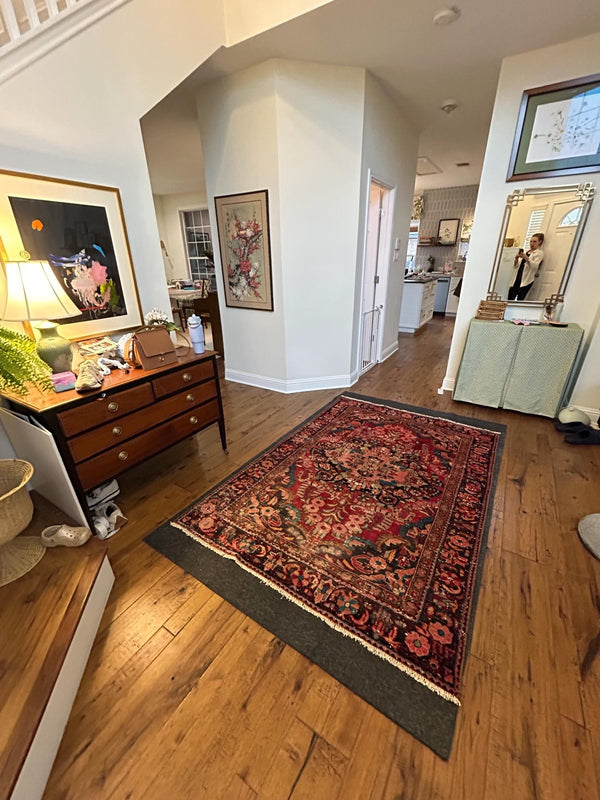 A customer's vintage rug at home