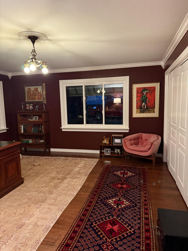 A customer's vintage rug at home