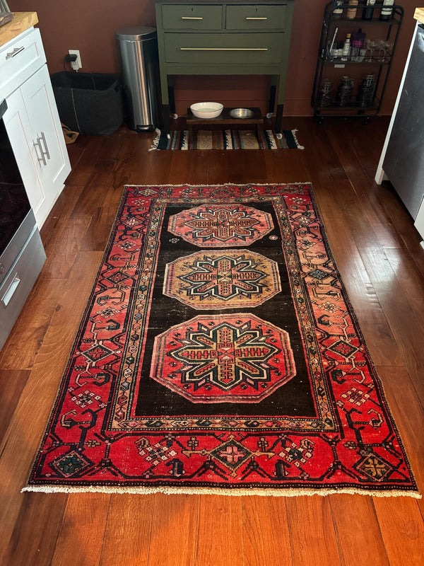 A customer's vintage rug at home