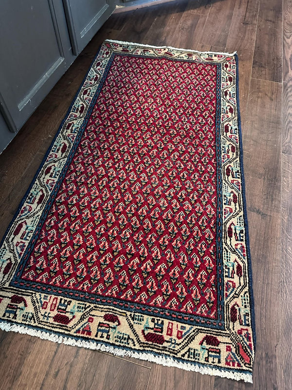 A customer's vintage rug at home