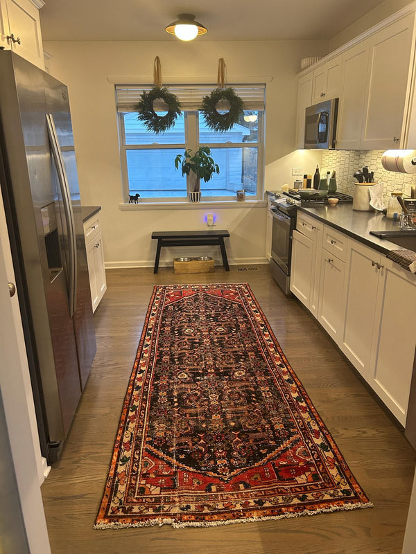 A customer's vintage rug at home