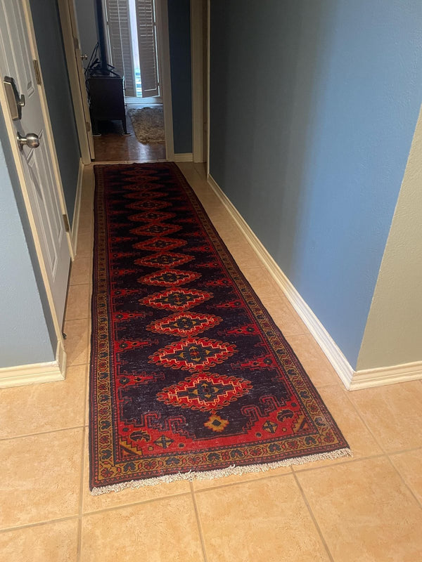 A customer's vintage rug at home