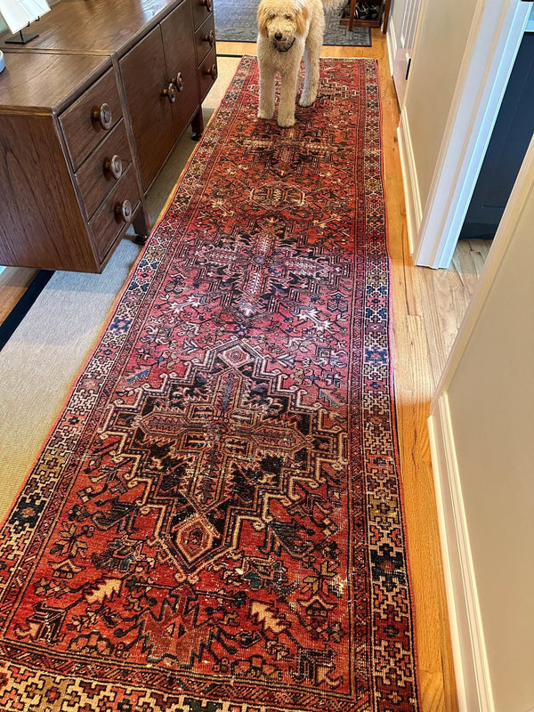 A customer's vintage rug at home