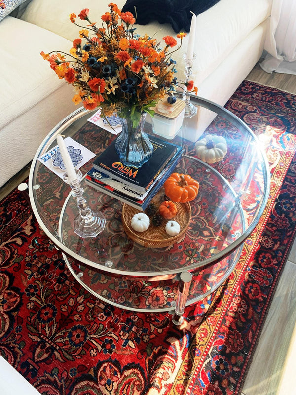 A customer's vintage rug at home